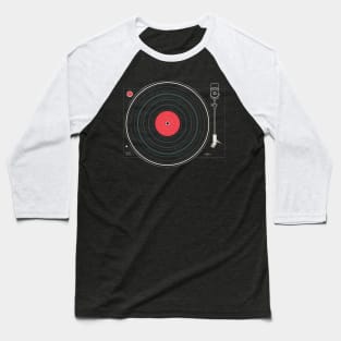 Turntable Vintage Retro Music Minimal Sound Baseball T-Shirt